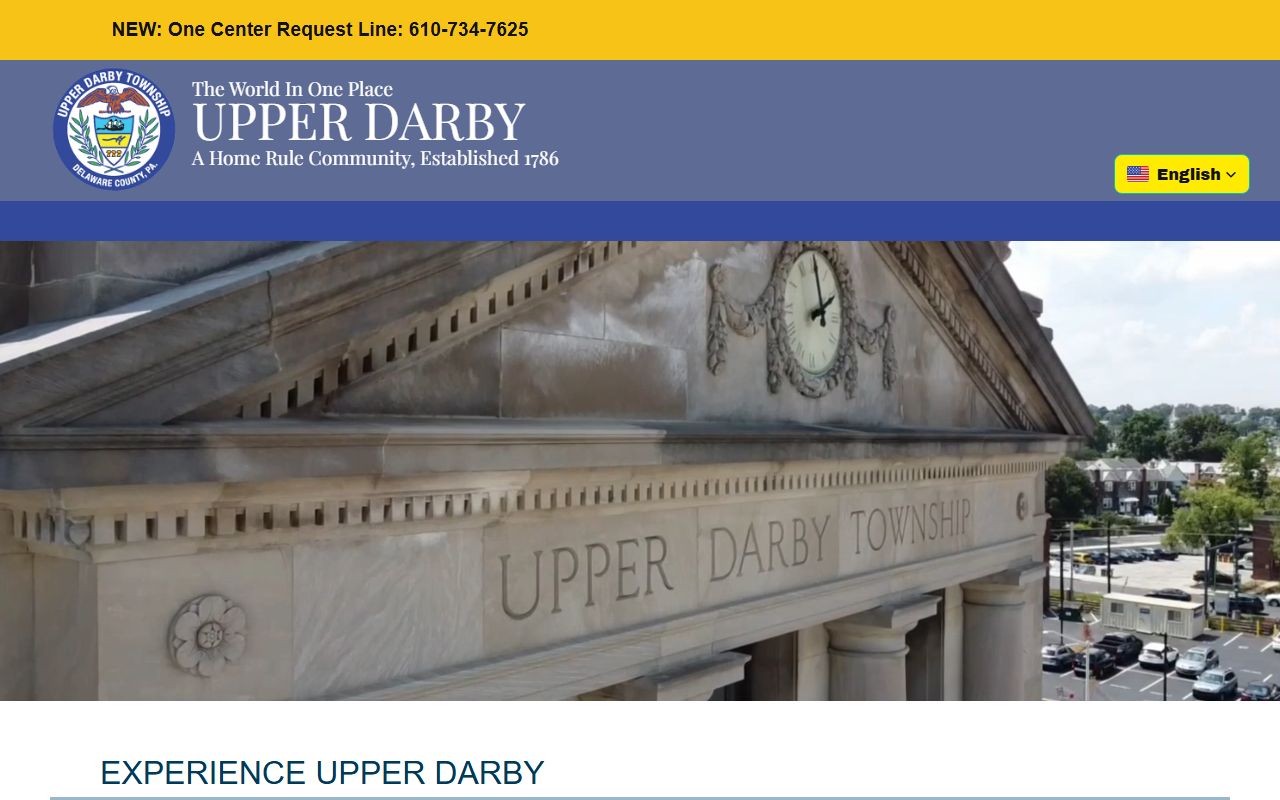 Upper Darby township homepage for public records access