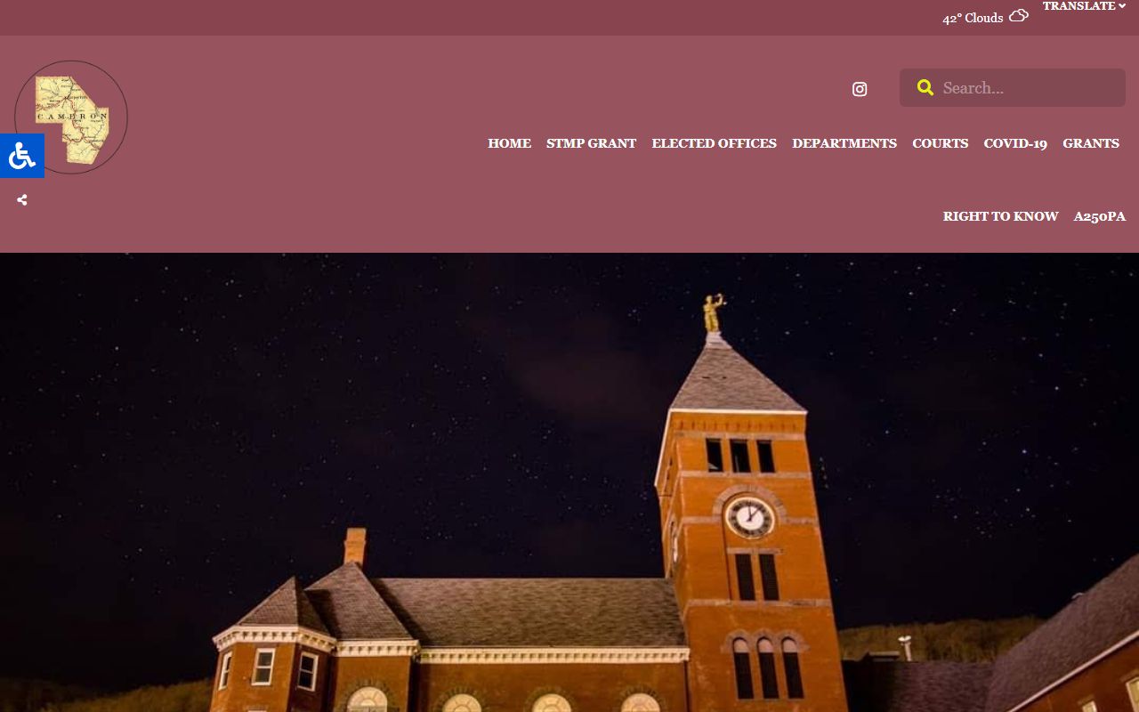 Cameron County Pennsylvania homepage for accessing public records in Emporium