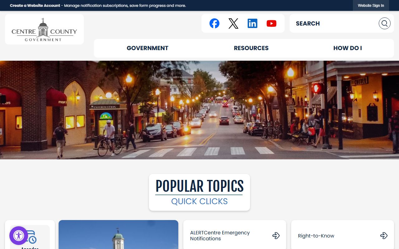 Centre County Pennsylvania government website for public records in Bellefonte