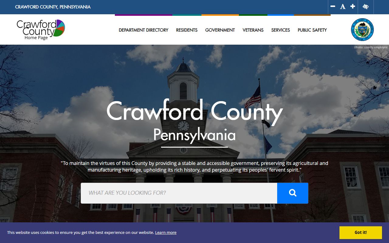 Crawford County Pennsylvania government website for public records in Meadville