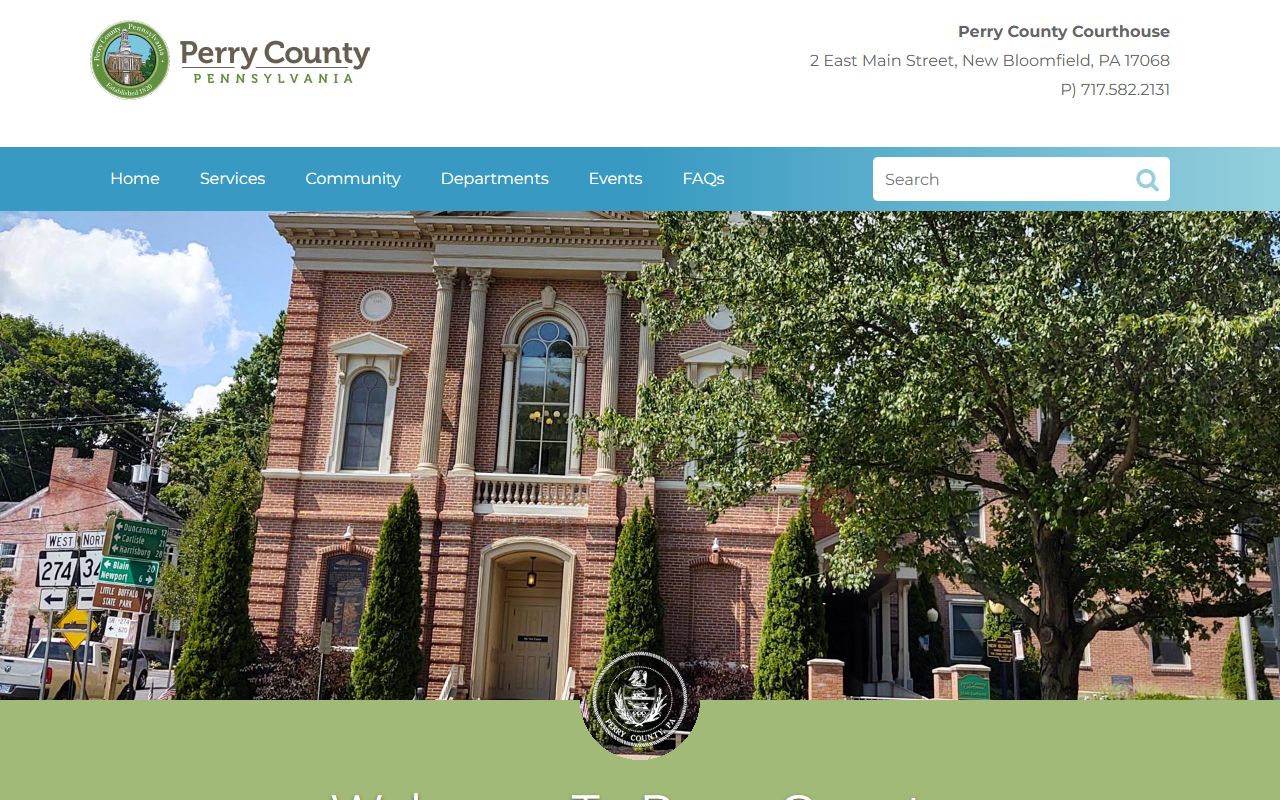 Perry County Pennsylvania homepage for public records access