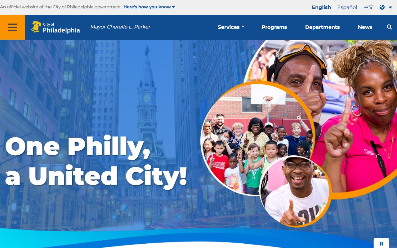 Philadelphia city and county homepage for public records access