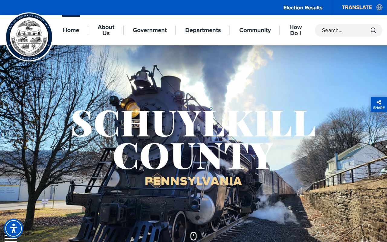 Schuylkill County Pennsylvania homepage for public records access