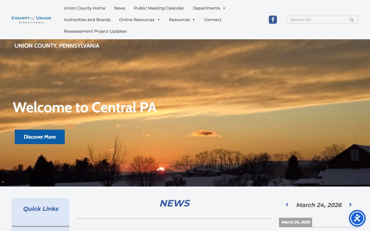 Union County Pennsylvania homepage for public records access