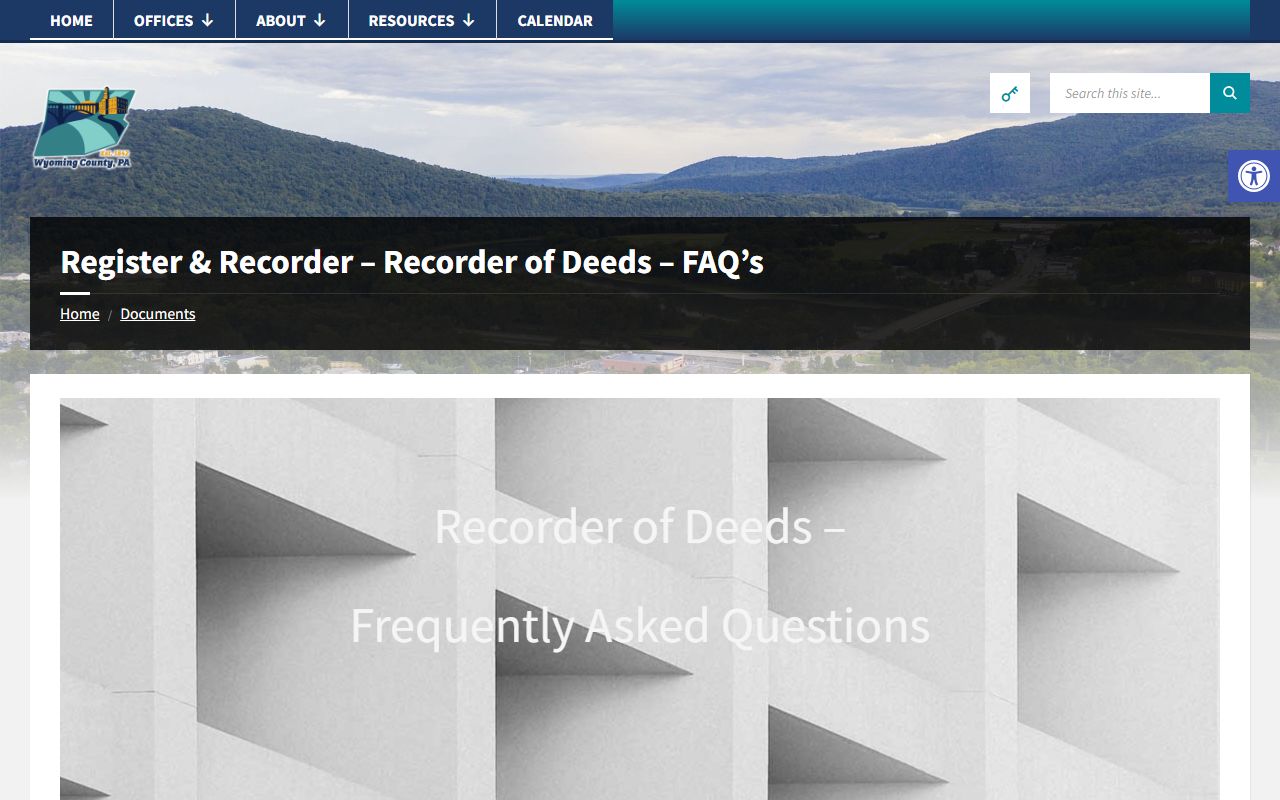Wyoming County Recorder of Deeds for land and property records