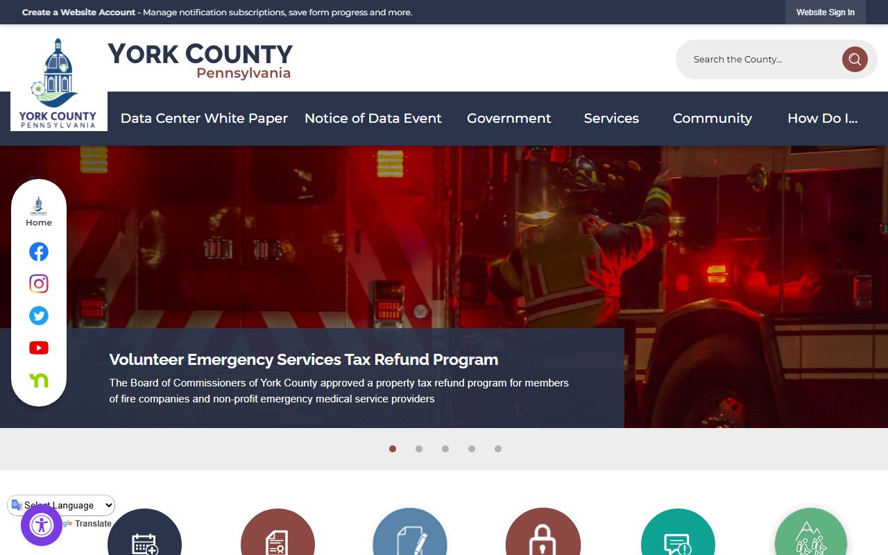 York County Pennsylvania homepage for public records access